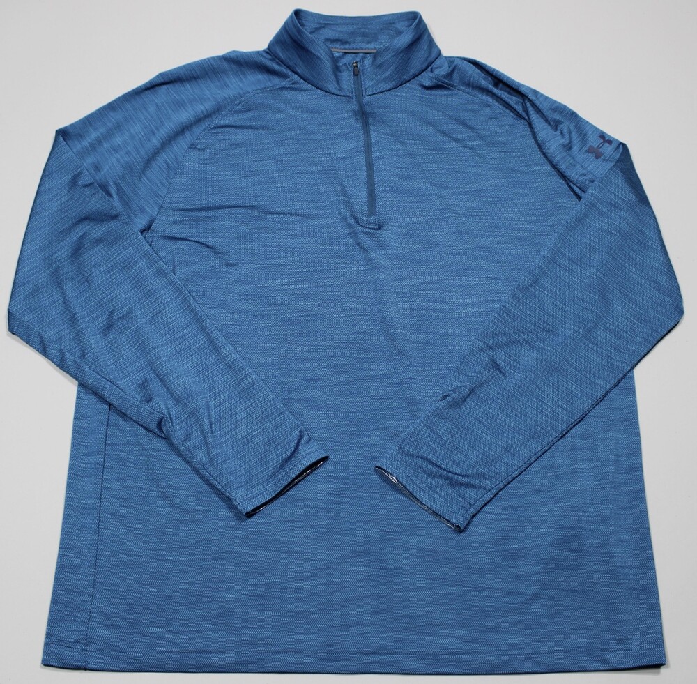 Under Armour Long Sleeve 1/4 Zip Pullover Mens XL Heathered Herringbone